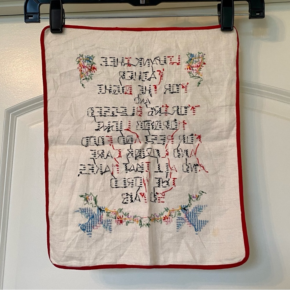 Adorable Handmade Vintage/Antique Hand Towel 💙♥️ - Picture 4 of 4